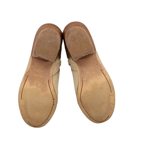 Sam Edelman Shoes Womens 7.5 Ankle Bootie Fashion Leather Classic Tan Block Heel - Picture 10 of 14